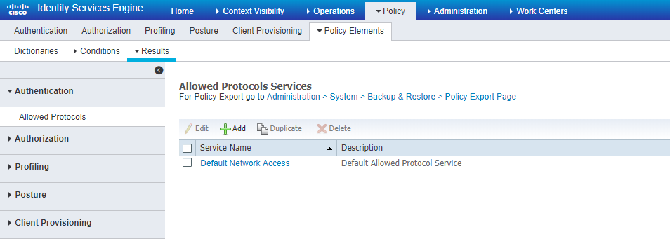 Define Allowed Protocols Lists on ISE