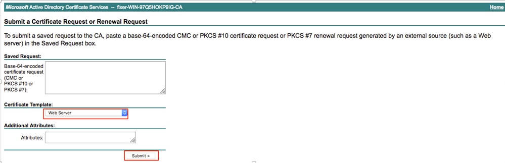 Chose the CSR Details on Windows Server