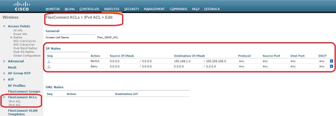 Configure AP as an OEAP - Create a FlexConnect ACL to define switching