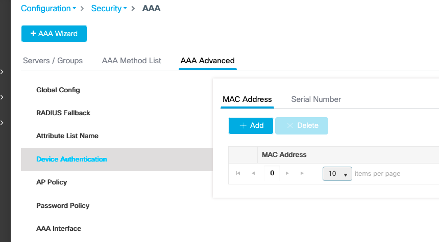 GUI de configuração