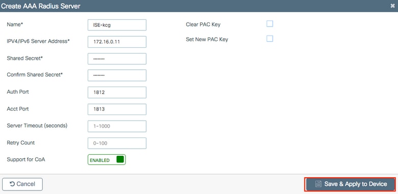 GUI de configuração