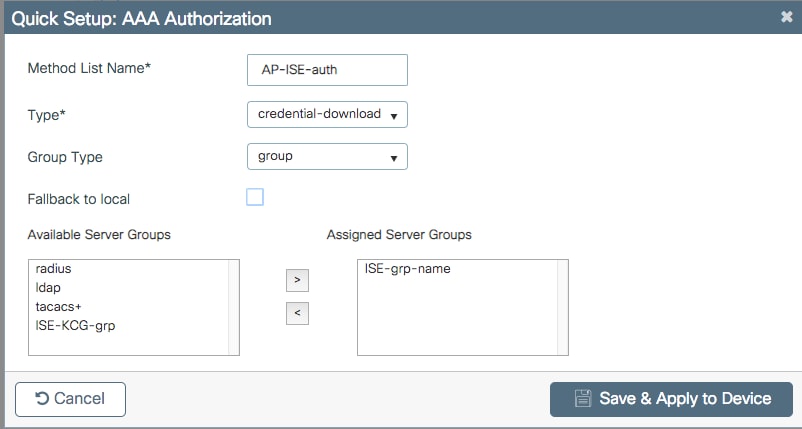 GUI de configuração