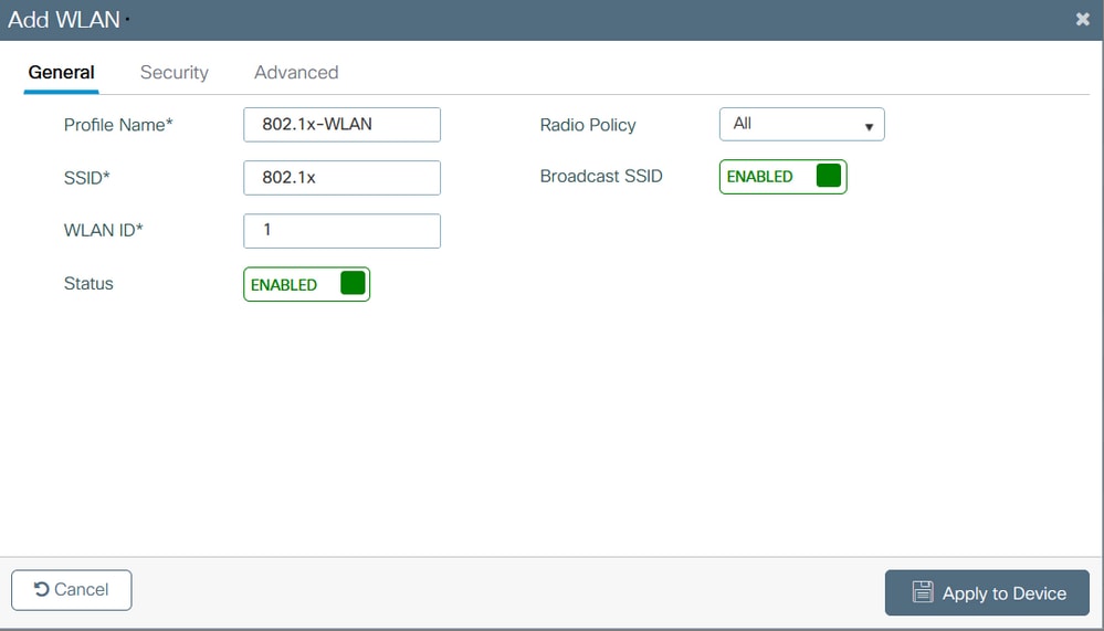 Add WLAN and Apply to Device