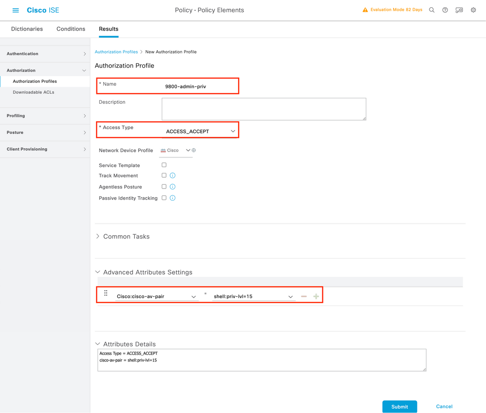 Radius - ISE - Configuração do elemento de política