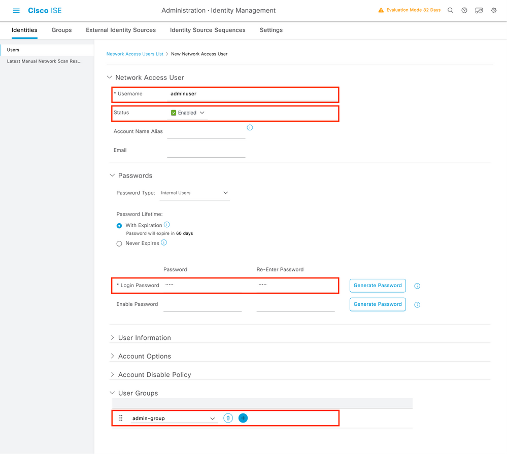 Radius - ISE - Novo usuário de acesso à rede