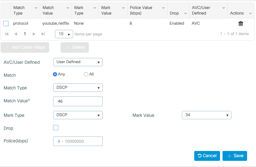 Change DSCP value