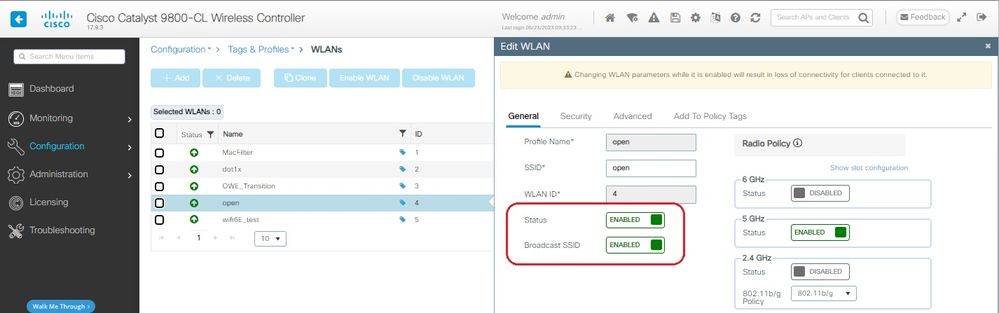 Transição OWE SSID aberto