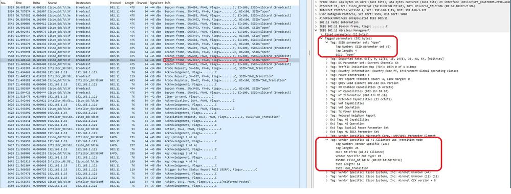 Beacon de SSID Aberto de Transição OWE