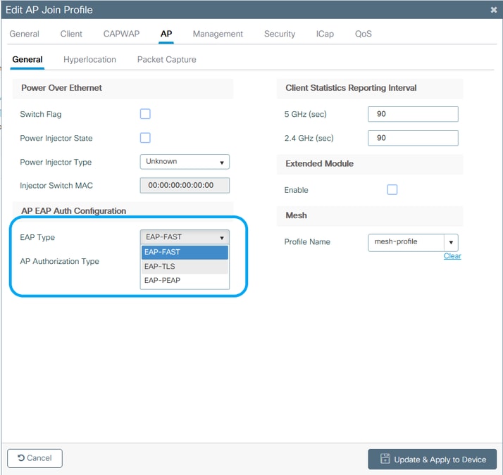 EAP authentication type