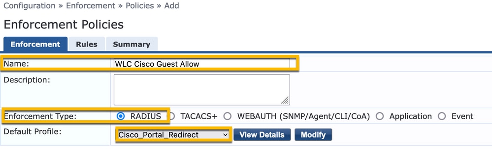 cppm_policy_wlcciscoguest_summary