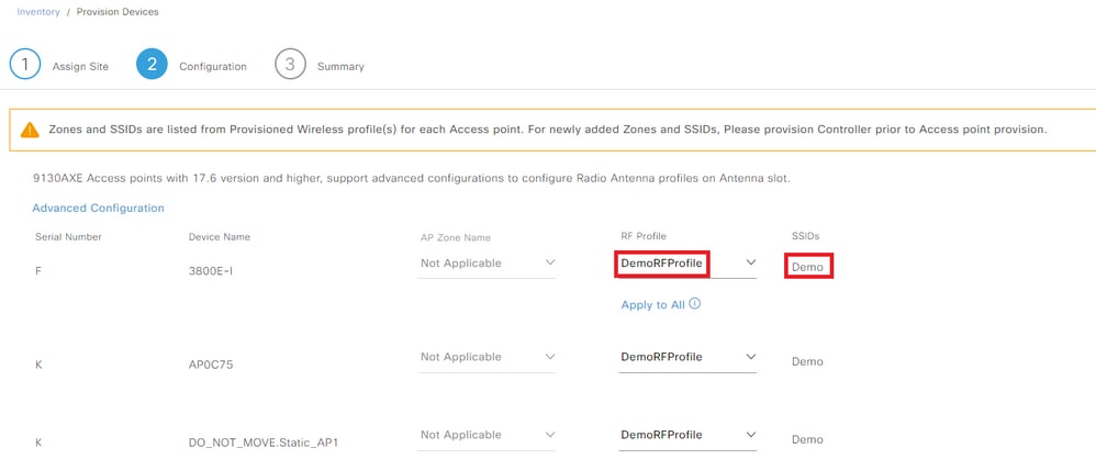 Select RF Profile