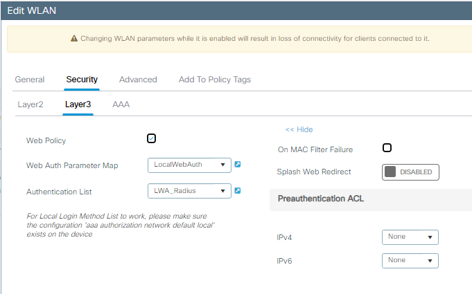 OWE with LWA Layer 3 configuration details