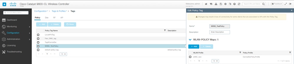 LWA Policy Tag configuration