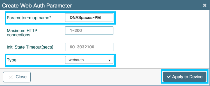 9800でのWeb認証パラメータマップの作成