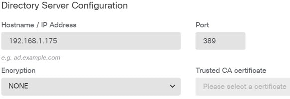 Identity realm directory server properties.