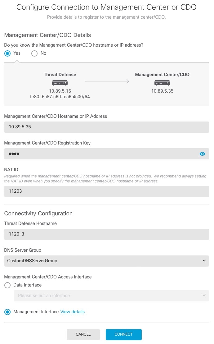 Management Center/CDO Details