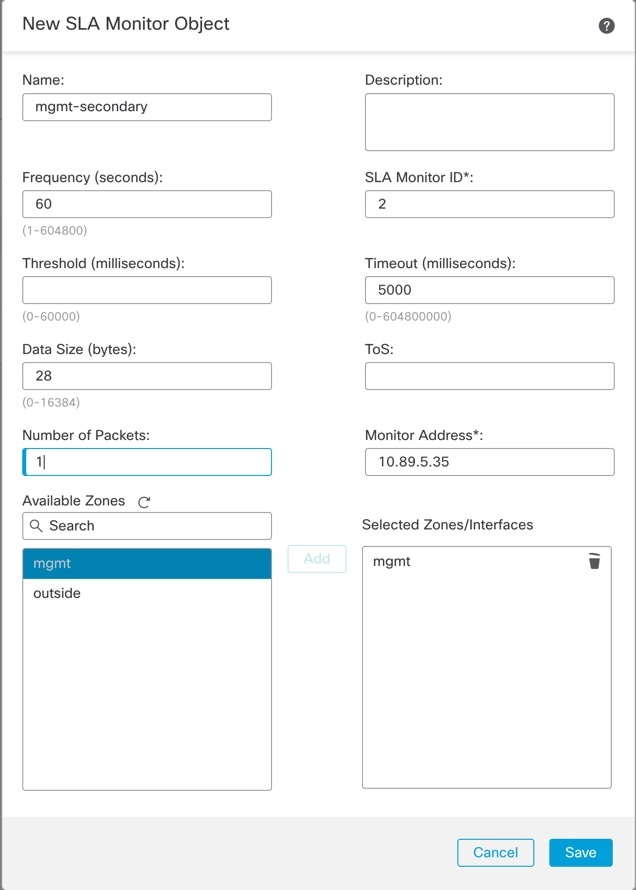 Add SLA Monitor