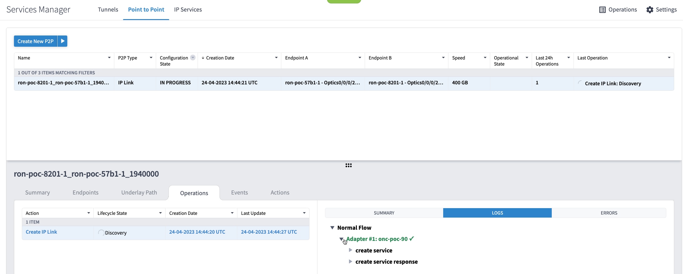 Provisioning Progress - Logs