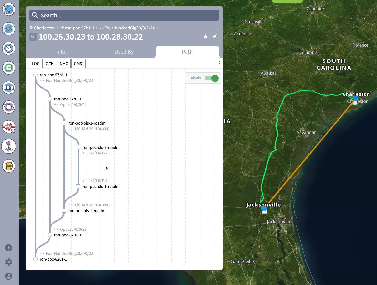 Multilayer Path View in 3D Explorer