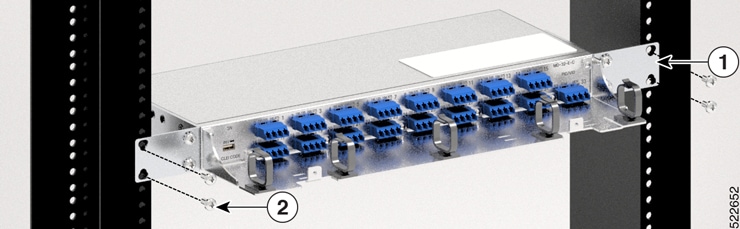 Installing the Mounting Bracket for the patch panel on a 23-inch Rack