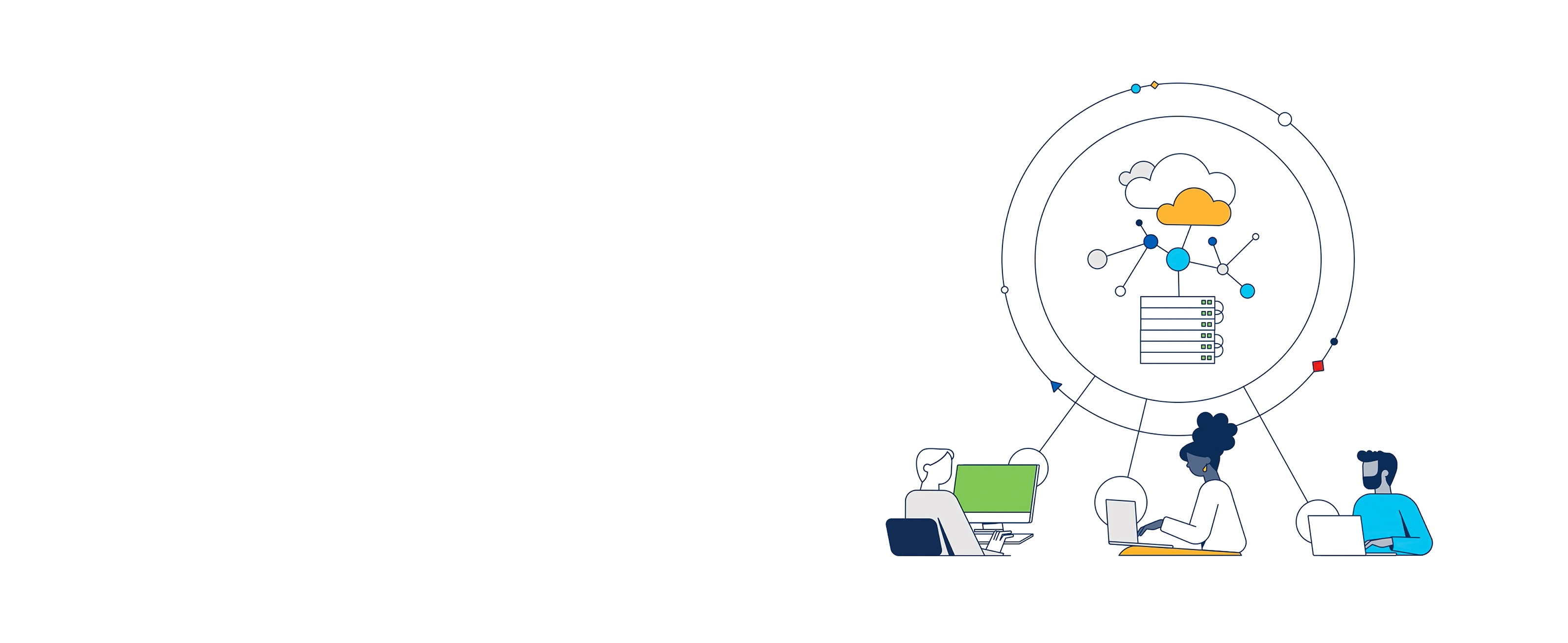 Illustration of users having an optimised application experience on a network running Cisco FSO