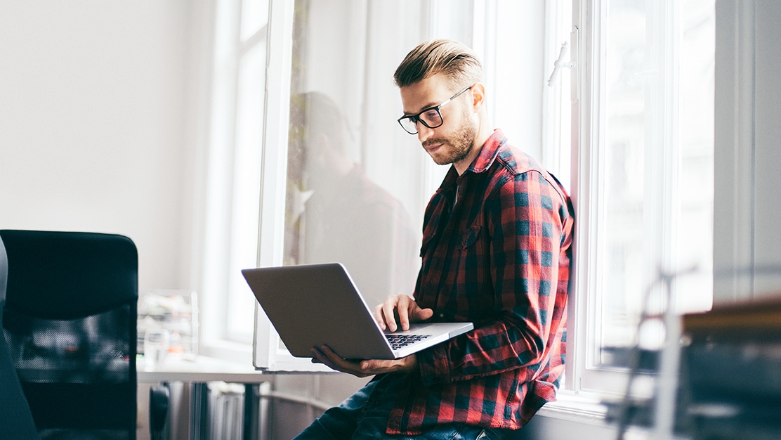 Person working on laptop